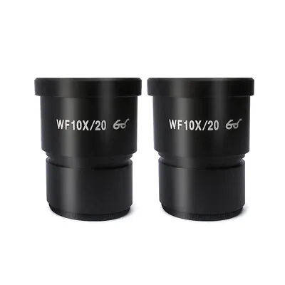 A Pair WF10X 20mm Stereo Microscope Eyepiece High Eye-point Optical Ocular Lens • $23.27