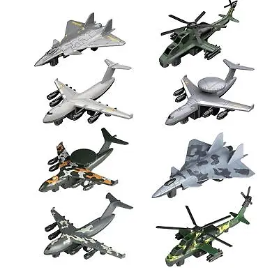 4Pcs Diecast Metal Jet Plane Pullback Mechanism Birthday Gift Fighter Toys • £12.19