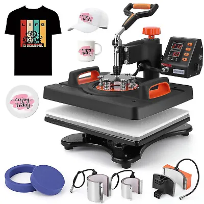 6-in-1 Heat Press Machine 12”X15” Transfer Sublimation For T-Shirt Mug Hat Plate • $159.99