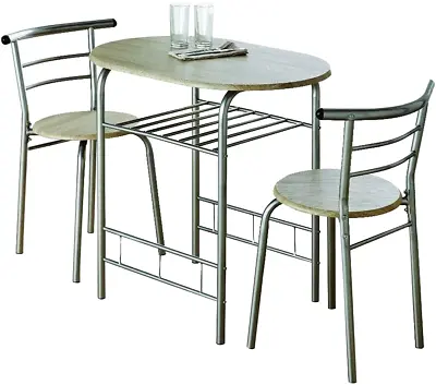 3 Pcs Dining Table & Chairs Set 2 Seater Breakfast Bar Kitchen Home Furniture • £55.90