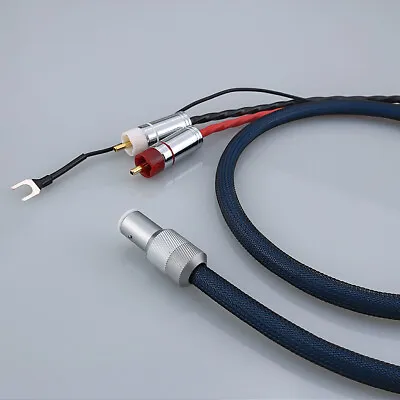 6N OCC Phono Tonearm Cables RCA To 5-Pin DIN Straight Plug Audio Phono Wires NEW • $30.31