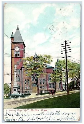 Meriden Connecticut CT Postcard Town Hall Building Exterior Scene 1908 Antique • $29.95