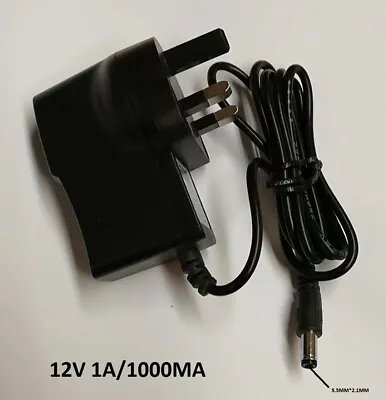 UK Plug 12V 1.0A 1000mA  AC DC Adapter Power Supply For SwannView CS1201000 CCTV • £7.95