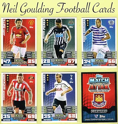 Topps MATCH ATTAX 2014-15 ☆ PREMIER LEAGUE ☆ Football Cards #181 To #360 • £0.99