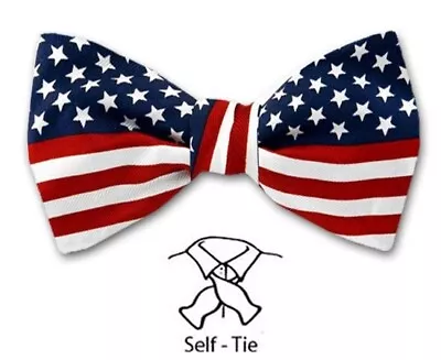 Men's Self Tie Bow Tie USA Flag Stars And Stripes • $12.95