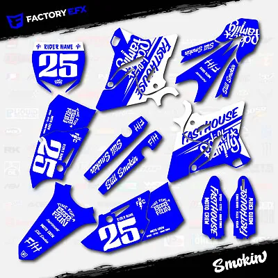 Blue & White Smokin Graphics Kit Fits Yamaha Yz125 Yz250 15-21 Plates YZ 125 250 • $69.99