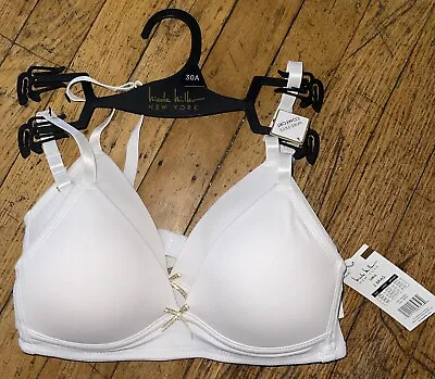 Nicole Miller New York Girls 2 Piece Bra Set : 30A White Wirefree Comfort - New • $6.99