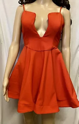 SHAREEN Sz8-10 Red Fit & Flare Wired Bottom Mini Dress Xmas Party • $20