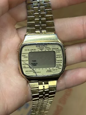 Vintage SEIKO A708-5000 Digital GMT World Time Watch (Japan) AS IS/ REPAIR • $62.50