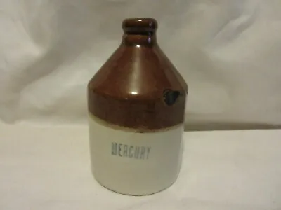 Vintage Mercury Stoneware Crock Jar Medical Pharmacy 5  Pottery Bottle • $20