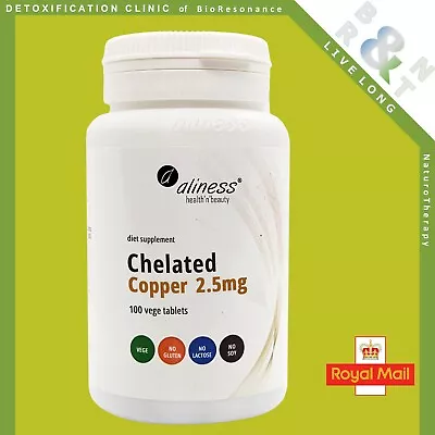 Aliness - CHELATED COPPER - 100 Tablets Vege • £11.73