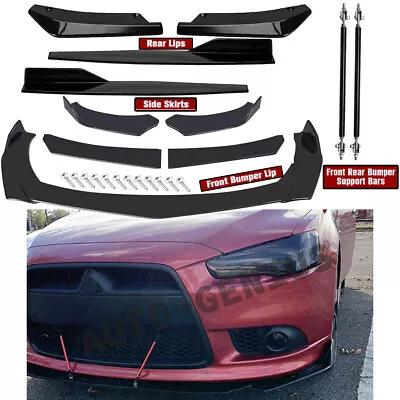 For Mitsubishi Lancer Front Rear Bumper Lip Spoiler Splitter Body Kit Side Skirt • $55.99