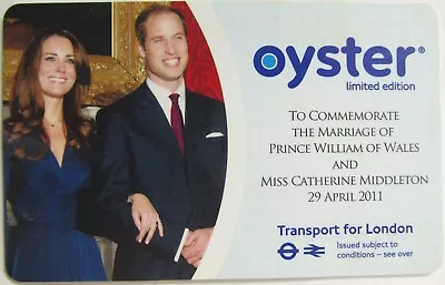 Oyster Card 2011 Marriage Of Prince William & Kate Middleton Rare • £9.99