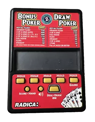 Vintage RADICA BONUS & DRAW POKER ELECTRONIC HANDHELD VIDEO GAME • $6.99