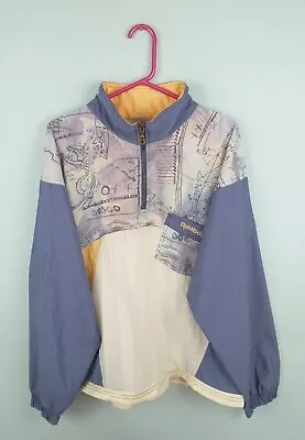 Vtg 90s Colourful Bold Reebok Athletic Sports Shellsuit Tracksuit Top Jacket M • £12.99
