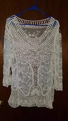 Maurices Plus Sz 1 Crochet Tunic Top • $6.83