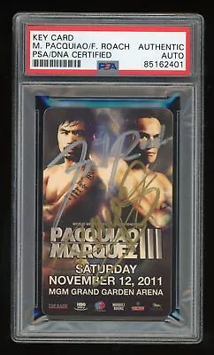 Key Card Signed MANNY PACQUIAO FREDDIE ROACH Autograph PSA DNA Certified AUTO • $100.99