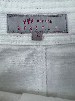 PER UNA MARKS & SPENCER M&S White Denim Skirt Size 12 Long Length With Stretch  • £8