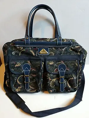 Vintage Constellation International Blue Tapestry Carpet Bag Holdall • £40