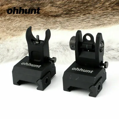 Ohhunt Tactical Flip Up Low Profile Front Rear Sights Windage Adjustment 20mm • $21.49