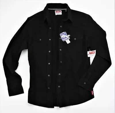 New Wrangler Premium Slim Fit Denim Shirt Black Color Men's Sizes S-5XL • $29.99