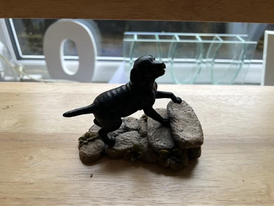 £5 • Buy Vintage TOM MACKIE Black Labrador Dog On Rocks Teviotdale 