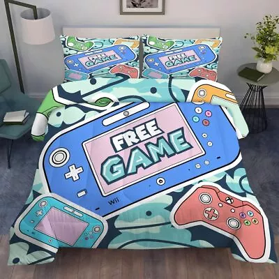 Gamer Comforter Set For Boys Queen Size 3 Piece Gamer Bedding Sets Video Game... • $44.76