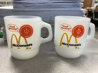 Two McDonald's Milk Glass Coffee Mugs • $25