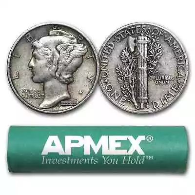 90% Silver Mercury Dime 50-Coin Roll XF • $181.81