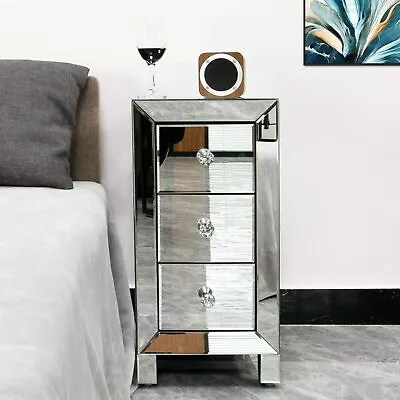 Mirrored End Table Mirrored Nightstand Side Table Coffee Table Modern Bedside • $75.99