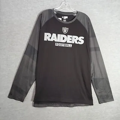 Oakland Raiders Men T-Shirt XL Black Logo Graphic Long Sleeve Crew Neck • $13.51