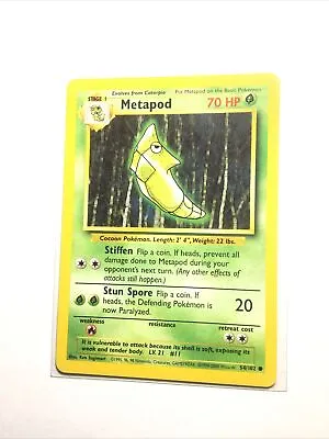 $3.85 • Buy METAPOD - 54/102 - Base Set - 4th Print - 1999-2000 - Pokemon Card - NM