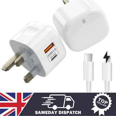 £2.99 • Buy For IPhone 13 12 11 Pro Mini XR XS MAX Fast Charging USB-C PD Plug Charger Cable