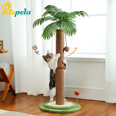 PETEPELA Cat Tree Tower Scratching Post With Sisal Covered Scratcher Condo House • $49.99