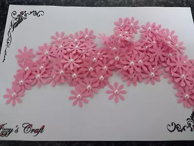 100 Baby Pink DAISY FLOWERs CARD MAKING#53CRAFT Baby Shower Party Decorations • £1.89