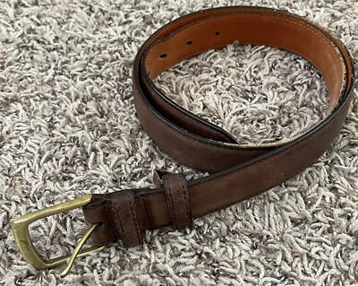 Coach Mens 34” / 85cm Brown Full Grain Cowhide Leather Belt Brass Buckle 3877 • $25.49