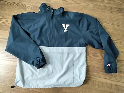 Champion Yale University 1/4 Zip Windbreaker Jacket Large L  NCAA Basketball • $38.99