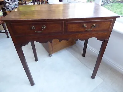 Small Antique Georgian Desk Or Hall Table 2 Drawers • £160