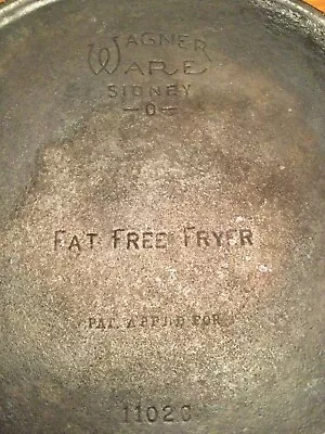 Wagner Ware Cast Iron 11 Inch Diameter Fat Free Fryer 1102C • $100