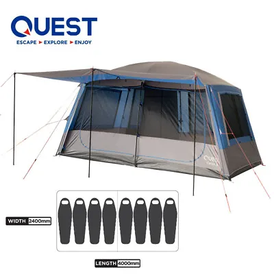 QUEST CABIN 8 PERSON TENT (SLEEPS 8) Dome Family 8 Person Man Tent • $199.95