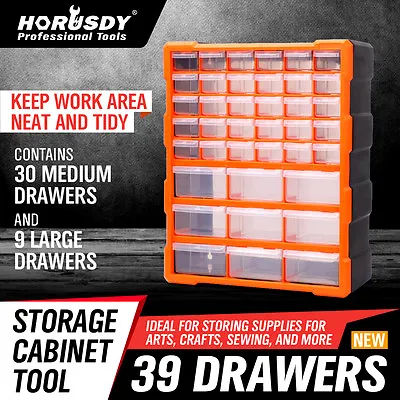 $129.99 • Buy 39-156 Drawers Storage Cabinet Tool Box Bin Chest Case Plastic Organiser Divider