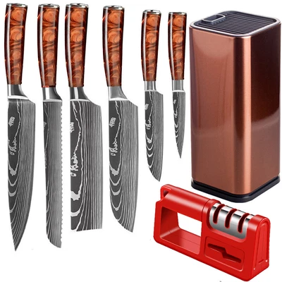 $39.98 • Buy Chef Kitchen Knife Set Stainless Steel Japanese Damascus Pattern Cleaver Knives