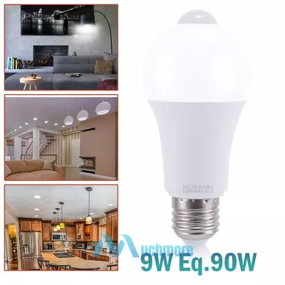 3Pack Motion Sensor LED Light Bulb 9W (90W Eq.) E27 E26 Bulbs Automatic On/Off • $10.81