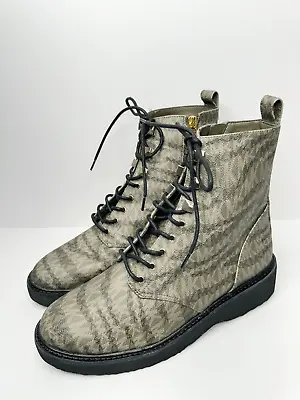 Michael Kors Boots Womens Size 9 Haskell Animal Print Logo Canvas Boot NEW • $53.91