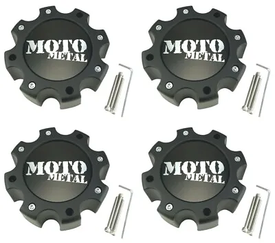 4 NEW Moto Metal MO961 Matte Black Bolt On Wheel Rim Center Caps 8 Lug 845L172S2 • $88