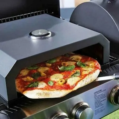 BBQ Pizza Oven Gas/Charcoal Barbecue Stone Bas Temperature Gauge Outdoor Garden • £59.99