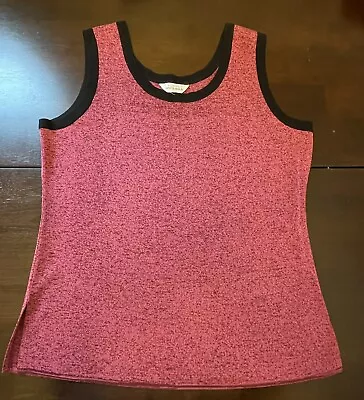 Exclusively Misook Women's Acrylic Pink Black Trim Tank Top Size XL *READ* • $22