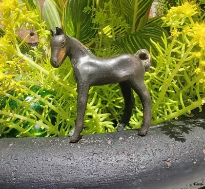 Vntg Bronze Copper Metal Horse Pony Foal Sculpture Equestrian Figure 3” Heavy EC • $9.99