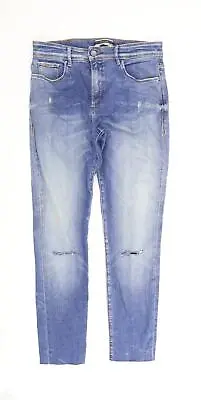 Salsa Mens Blue Cotton Tapered Jeans Size 30 L27 In Regular Zip • £7.75