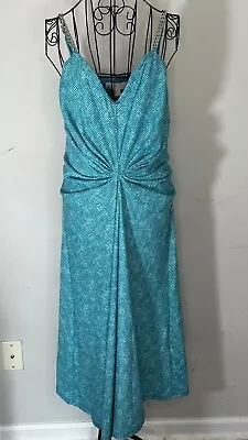 MICHAEL KORS Women's Aqua Twist Front Chain Adjustable Spaghetti Strap Dress L • $89.99